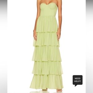 Revolve Lovers + Friends Hattie Gown in Green